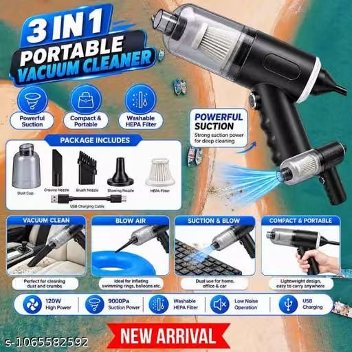 Portable Handheld 3-in-1 Mini Vacuum Cleaner with Blower | Multi-Purpose Cleaning Machine