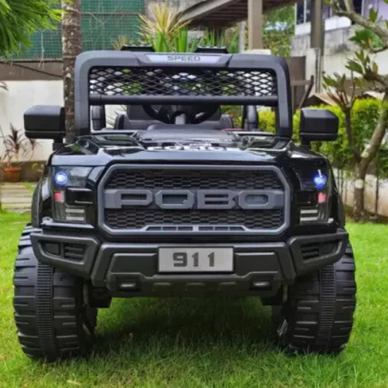 SmallBoyToys POBO (1-8Yrs) BLACK 4X4 battery car Kids Car Jeep Battery Operated Ride On