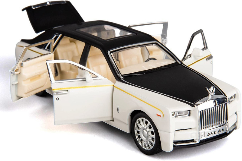ZUNBELLA 1:32 Scale Rolls Royce Metal Die Cast Car With Open Door, Light & Sound For Kids